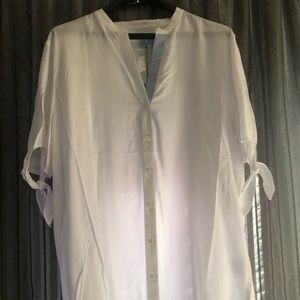 Draper James NWT white tie sleeve blouse